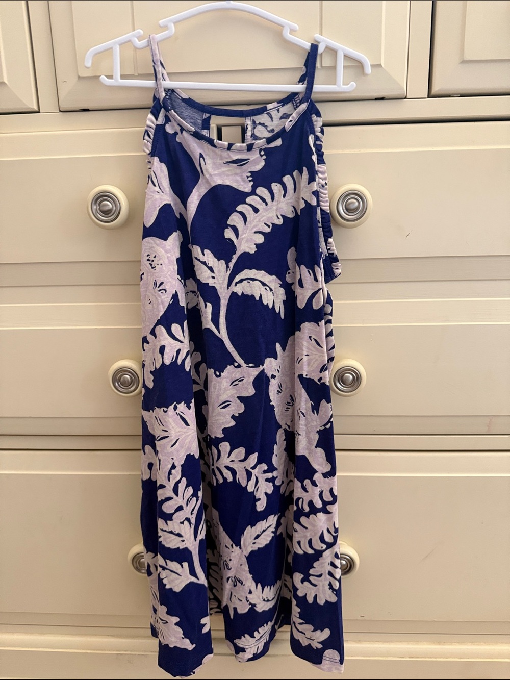 Lilly Pulitzer Navy & Pale Pink Leaf-Print Sundress
